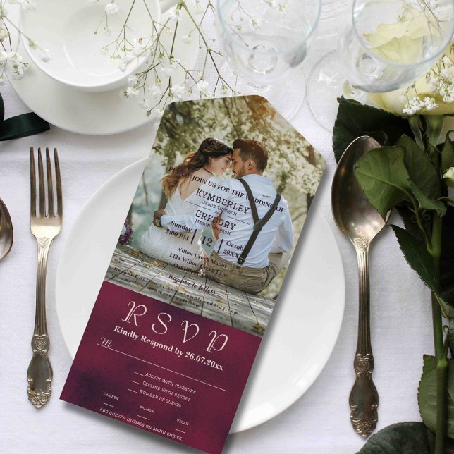 Large Photo Burgundy Texture Background Website All In One Invitation (Creator Uploaded)