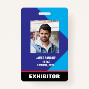 LARGE PHOTO I.D. EXHIBITOR CREDENTIALS BADGE