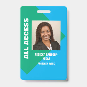LARGE PHOTO I.D. MEDIA CREDENTIALS BADGE