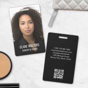 Large Photo Makeup Artist Name & Title Badge