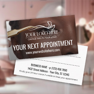 Large Photo Modern Font Hair & Beauty Appointment Card