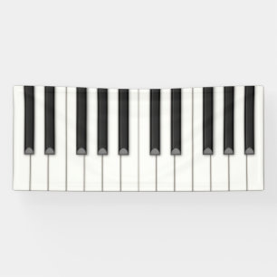 Large Piano Keys Customizable Music Banner