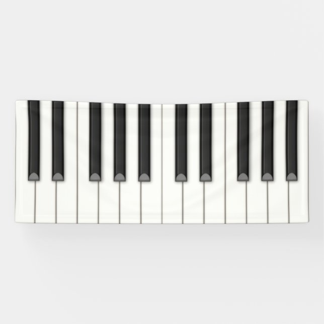 Large Piano Keys Customizable Music Banner (Horizontal)