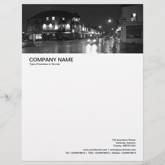 Large Picture Header - City Street in the Rain 02 Letterhead (Front)