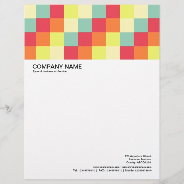 Large Picture Header - Colour Squares 010 Letterhead (Front)