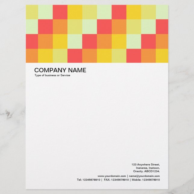 Large Picture Header - Colour Squares 07 Letterhead (Front)