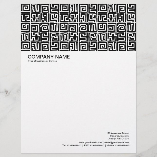 Large Picture Header - Kuba Pattern Letterhead (Front)