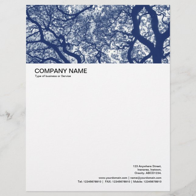 Large Picture Header - Magnolia Tree - Cyanotype Letterhead (Front)