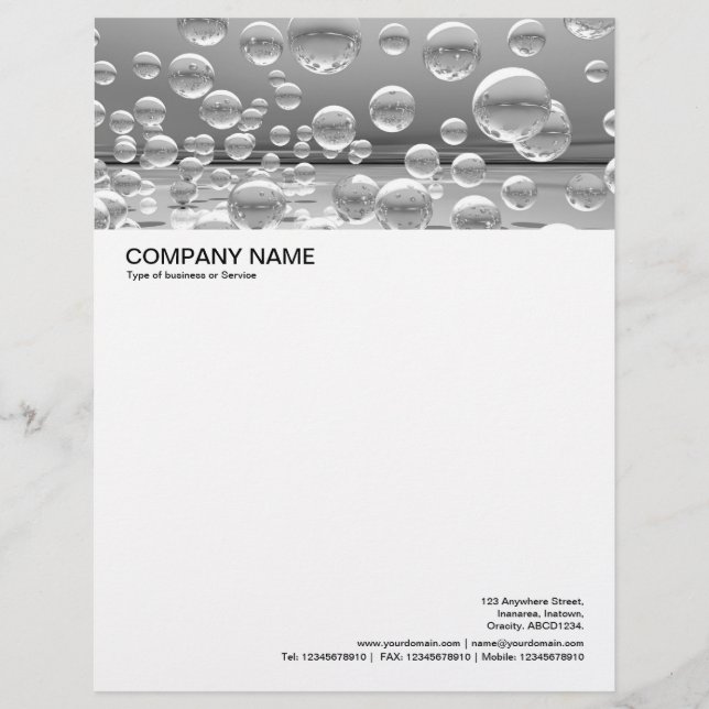Large Picture Header - Silver Bubbles Letterhead (Front)