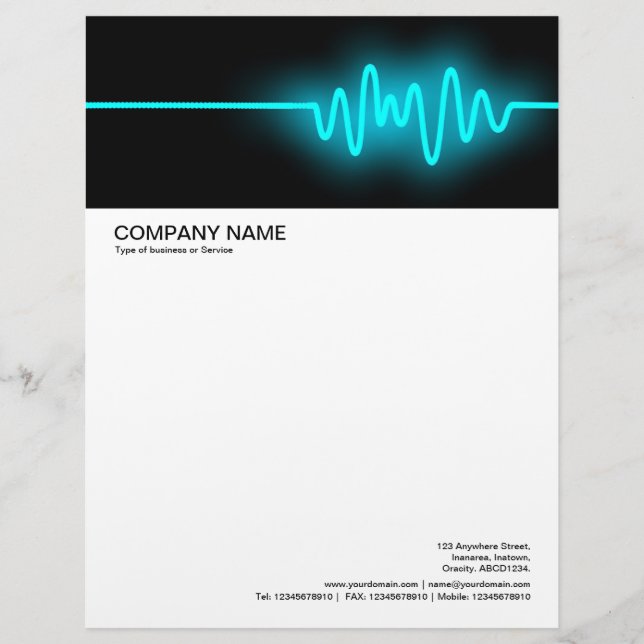 Large Picture Header - Sound Wave - Blue Letterhead (Front)