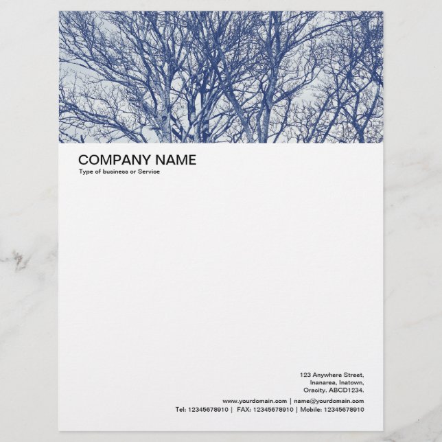 Large Picture Header - Trees in Winter - Cyanotype Letterhead (Front)