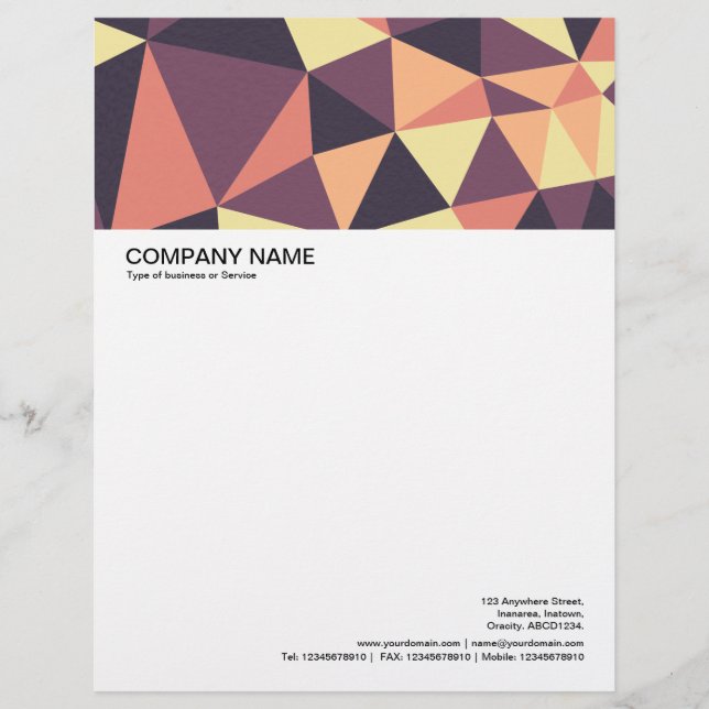 Large Picture Header - Triangles Abstract 02 Letterhead (Front)