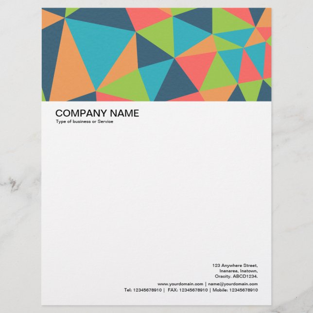 Large Picture Header - Triangles Abstract 04 Letterhead (Front)