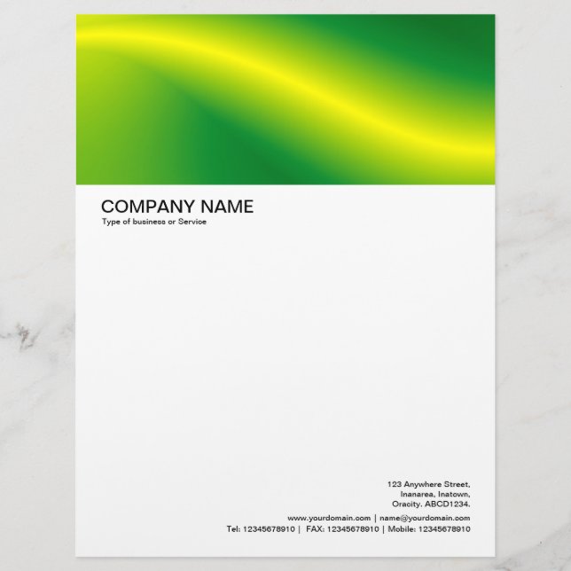 Large Picture Header - Yellow Wave Letterhead (Front)
