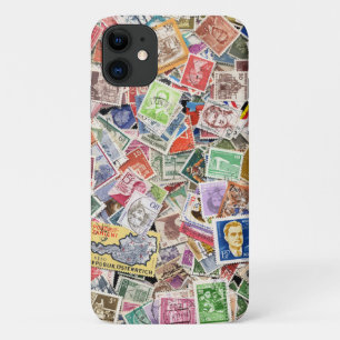 Large pile of postage stamps iPhone 11 case