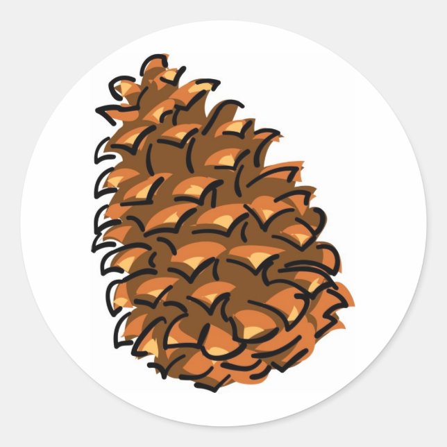 Large Pinecone Classic Round Sticker (Front)