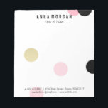Large Pink & Black Confetti Custom Name Notepad<br><div class="desc">Chic personalized notepad with large confetti in pink,  black,  and gold. Customize with your name,  title,  and contact information.</div>