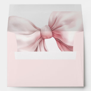 Large Pink Bow Return Address Envelope