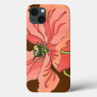Large Pink Flower with Deep Red Background