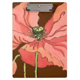 Large Pink Flower with Deep Red Background Clipboard