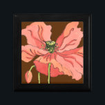 Large Pink Flower with Deep Red Background Gift Box<br><div class="desc">A large pink flower rests on a deep red background in this painting by Nancy Slocum. The flower is vibrant and in full bloom. A stunning gift for a special person in your life!</div>
