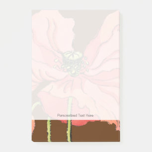 Large Pink Flower with Deep Red Background Post-it Notes