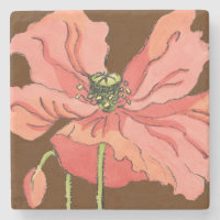 Large Pink Flower with Deep Red Background