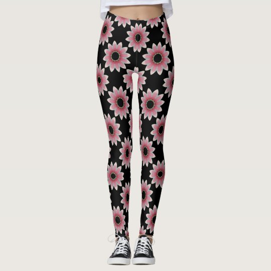 Large Pink Flowers Leggings