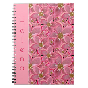 Large pink flowers. notebook