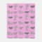 Large Pink Hearts & Doxies Blanket