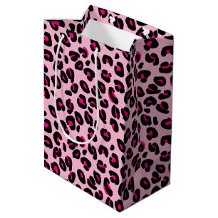 Large Pink Leopard Spots Animal Print Pattern Medium Gift Bag