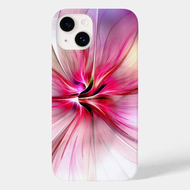 Large Pink Modern Flower Phone Case (Back)