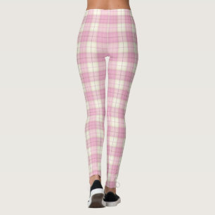 Large Pink Plaid Tartan Cute Leggings