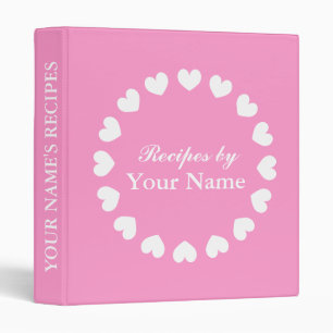 Large pink recipe binder   Personal cook book