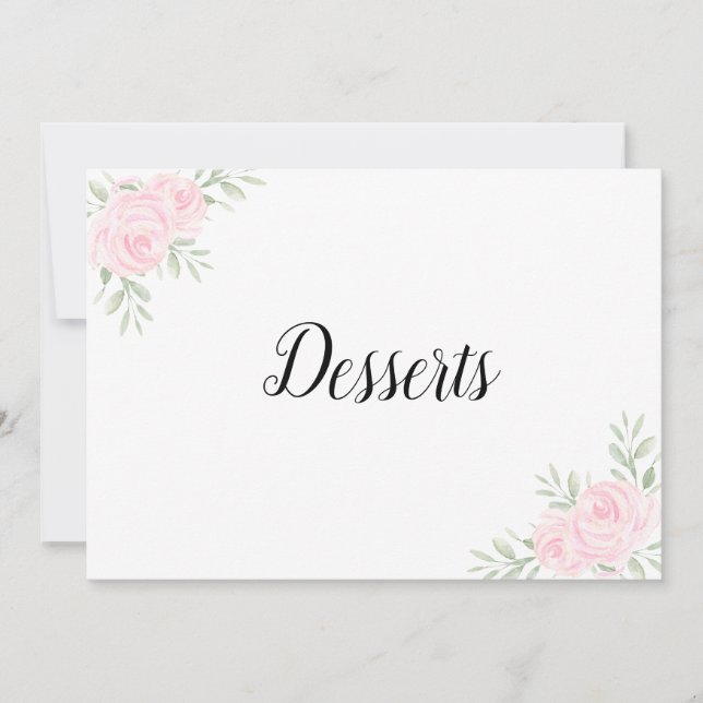 Large Pink Rose Floral Bridal Recipe Card Divider (Front)