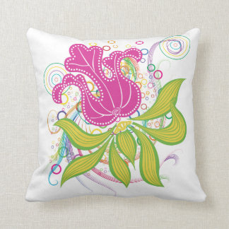 Large Pink Water Lilly Throw Pillow