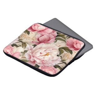 Large Pink White Peony Flowers Her Electronics Bag