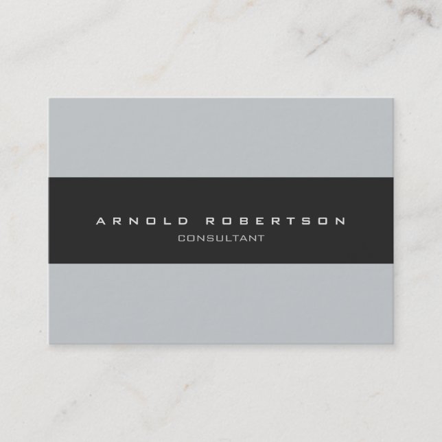 Large Plain Grey Professional Business Card (Front)