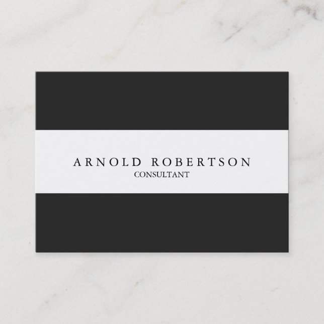 Large Plain Grey White Professional Business Card (Front)