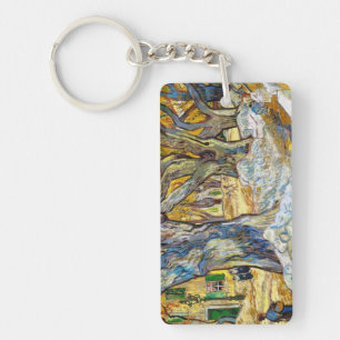 Large Plane Trees by Vincent Van Gogh Keychain