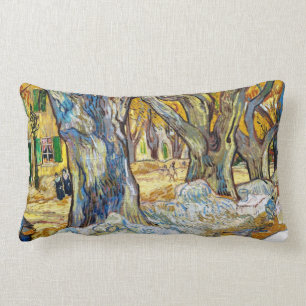 Large Plane Trees by Vincent Van Gogh Lumbar Pillow