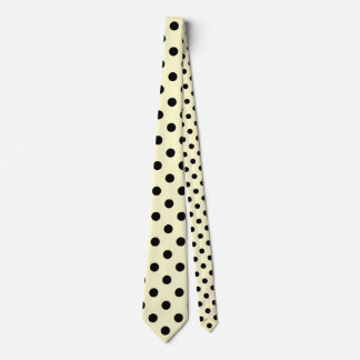 Large Polka Dots - Black on Cream Tie