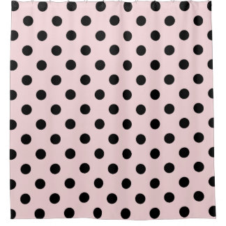 Large Polka Dots - Black on Pale Pink