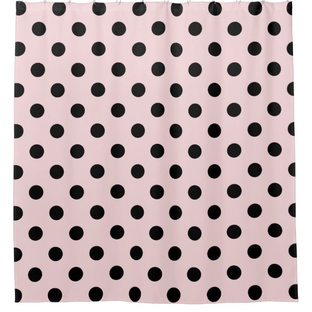 Large Polka Dots - Black on Pale Pink (Front)