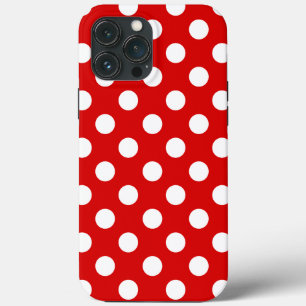 Large Polka Dots, Flashy Red iPhone 13 Pro Max Case