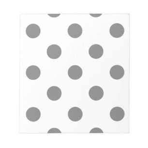 Large Polka Dots - Grey on White Notepad