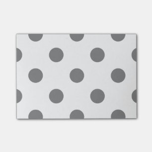 Large Polka Dots - Grey on White Post-it Notes