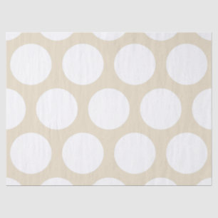 Large Polka Dots Pattern: Beige Tissue Paper