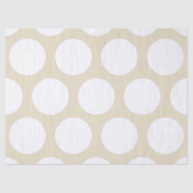 Large Polka Dots Pattern: Beige Tissue Paper (Front)