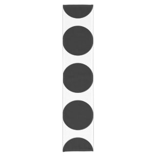 Large Polka Dots Pattern: Black & White Short Table Runner